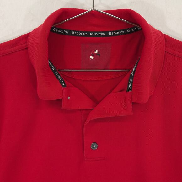 FootJoy Polo Mens XXL Red Ledgemont Club Short Sleeve Performance Golf Shirt - Picture 3 of 12